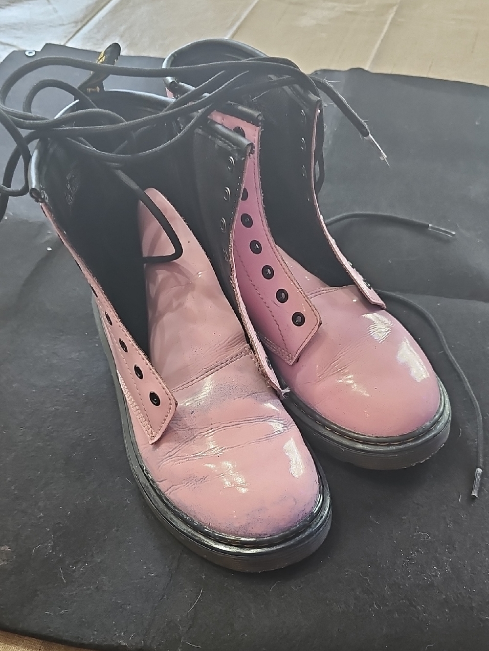 Dr. Martens Pink Lace-Up Combat Boots
